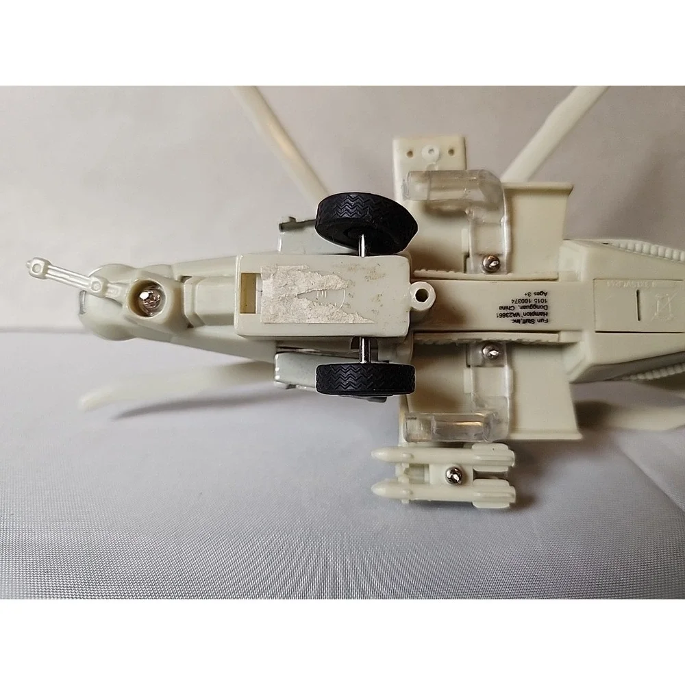 STEALTH COPTER Diecast Helicopter Toy Light & Sounds Army Unit Ivory Camo *Read